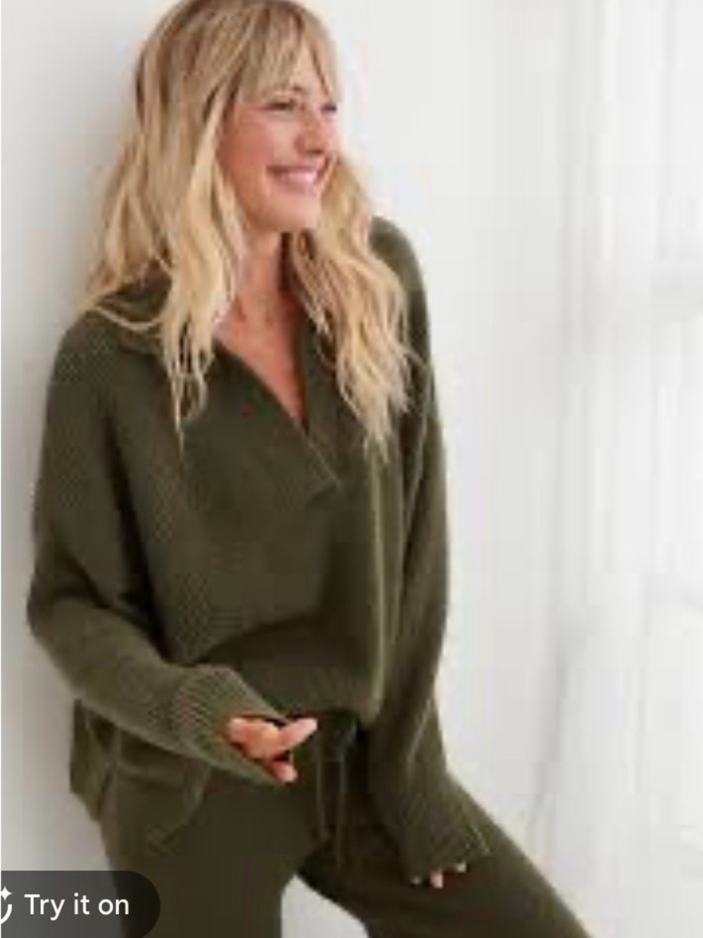 aerie Olive Green Knit Sweatpants & Joggers Set